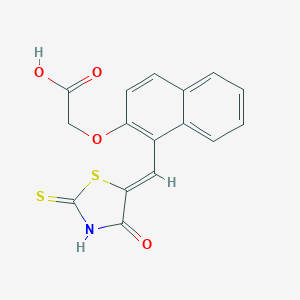 B049668 2-[1-[(Z)-(4-oxo-2-sulfanylidene-1,3-thiazolidin-5-ylidene)methyl]naphthalen-2-yl]oxyacetic Acid CAS No. 260784-21-2