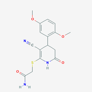 2-{[3-cyano-4-(2,5-dimethoxyphenyl)-6-oxo-1,4,5,6-tetrahydro-2-pyridinyl]thio}acetamide