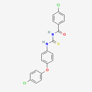 molecular formula C20H14Cl2N2O2S B4966814 4-chloro-N-({[4-(4-chlorophenoxy)phenyl]amino}carbonothioyl)benzamide 