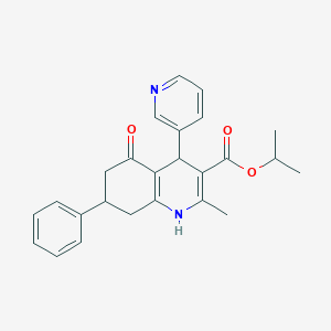 molecular formula C25H26N2O3 B4966841 isopropyl 2-methyl-5-oxo-7-phenyl-4-(3-pyridinyl)-1,4,5,6,7,8-hexahydro-3-quinolinecarboxylate 