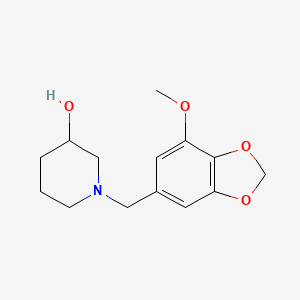 molecular formula C14H19NO4 B4966857 1-[(7-methoxy-1,3-benzodioxol-5-yl)methyl]-3-piperidinol 