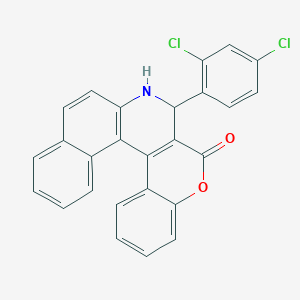 molecular formula C26H15Cl2NO2 B4966870 3-(2,4-dichlorophenyl)-3,4-dihydro-2H-benzo[f]chromeno[3,4-c]quinolin-2-one 