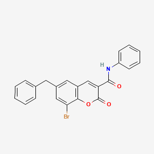 molecular formula C23H16BrNO3 B4966879 6-benzyl-8-bromo-2-oxo-N-phenyl-2H-chromene-3-carboxamide 