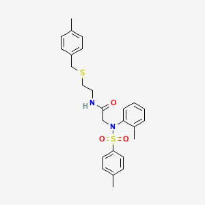 molecular formula C26H30N2O3S2 B4966907 N~1~-{2-[(4-methylbenzyl)thio]ethyl}-N~2~-(2-methylphenyl)-N~2~-[(4-methylphenyl)sulfonyl]glycinamide 