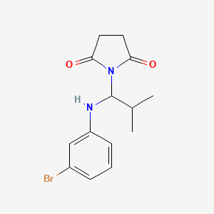 molecular formula C14H17BrN2O2 B4966908 1-{1-[(3-bromophenyl)amino]-2-methylpropyl}-2,5-pyrrolidinedione 