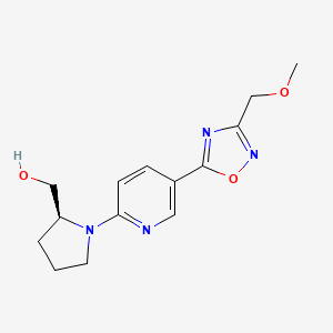 molecular formula C14H18N4O3 B4966914 ((2S)-1-{5-[3-(methoxymethyl)-1,2,4-oxadiazol-5-yl]-2-pyridinyl}-2-pyrrolidinyl)methanol 
