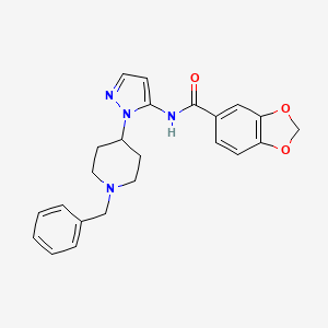 molecular formula C23H24N4O3 B4966998 N-[1-(1-benzyl-4-piperidinyl)-1H-pyrazol-5-yl]-1,3-benzodioxole-5-carboxamide 