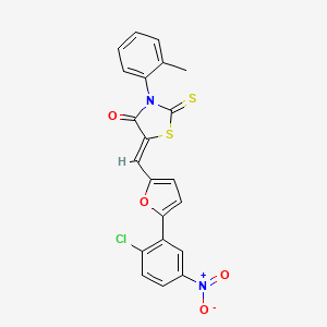 molecular formula C21H13ClN2O4S2 B4966999 5-{[5-(2-chloro-5-nitrophenyl)-2-furyl]methylene}-3-(2-methylphenyl)-2-thioxo-1,3-thiazolidin-4-one 
