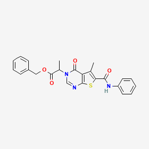 molecular formula C24H21N3O4S B4967006 benzyl 2-[6-(anilinocarbonyl)-5-methyl-4-oxothieno[2,3-d]pyrimidin-3(4H)-yl]propanoate 