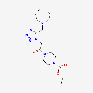 molecular formula C17H29N7O3 B4967037 ethyl 4-{[5-(1-azepanylmethyl)-1H-tetrazol-1-yl]acetyl}-1-piperazinecarboxylate 
