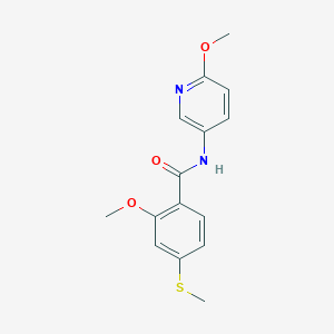 molecular formula C15H16N2O3S B496704 2-methoxy-N-(6-methoxy-3-pyridinyl)-4-(methylsulfanyl)benzamide 