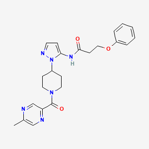 molecular formula C23H26N6O3 B4967048 N-(1-{1-[(5-methyl-2-pyrazinyl)carbonyl]-4-piperidinyl}-1H-pyrazol-5-yl)-3-phenoxypropanamide 