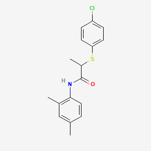 molecular formula C17H18ClNOS B4967075 2-[(4-chlorophenyl)thio]-N-(2,4-dimethylphenyl)propanamide CAS No. 5728-56-3