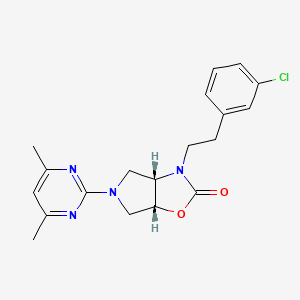 molecular formula C19H21ClN4O2 B4967081 (3aS*,6aR*)-3-[2-(3-chlorophenyl)ethyl]-5-(4,6-dimethyl-2-pyrimidinyl)hexahydro-2H-pyrrolo[3,4-d][1,3]oxazol-2-one 