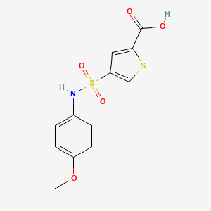 molecular formula C12H11NO5S2 B4967105 4-{[(4-methoxyphenyl)amino]sulfonyl}-2-thiophenecarboxylic acid 