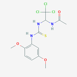 molecular formula C13H16Cl3N3O3S B4967116 N-[2,2,2-trichloro-1-({[(2,5-dimethoxyphenyl)amino]carbonothioyl}amino)ethyl]acetamide 