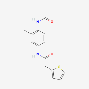 molecular formula C15H16N2O2S B4967129 N-[4-(acetylamino)-3-methylphenyl]-2-(2-thienyl)acetamide 