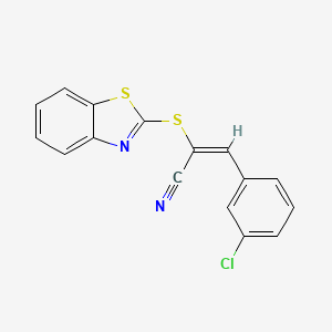 2-(1,3-benzothiazol-2-ylthio)-3-(3-chlorophenyl)acrylonitrile