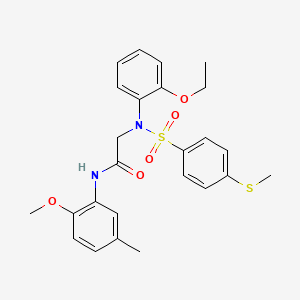 molecular formula C25H28N2O5S2 B4967178 N~2~-(2-ethoxyphenyl)-N~1~-(2-methoxy-5-methylphenyl)-N~2~-{[4-(methylthio)phenyl]sulfonyl}glycinamide 