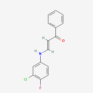 3-[(3-chloro-4-fluorophenyl)amino]-1-phenyl-2-propen-1-one