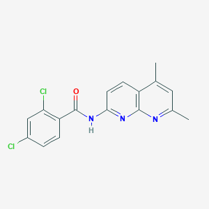 molecular formula C17H13Cl2N3O B496719 2,4-dichloro-N-(5,7-dimethyl-1,8-naphthyridin-2-yl)benzamide 