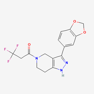 molecular formula C16H14F3N3O3 B4967191 3-(1,3-benzodioxol-5-yl)-5-(3,3,3-trifluoropropanoyl)-4,5,6,7-tetrahydro-1H-pyrazolo[4,3-c]pyridine 