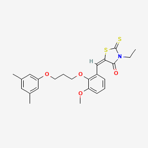 molecular formula C24H27NO4S2 B4967206 5-{2-[3-(3,5-dimethylphenoxy)propoxy]-3-methoxybenzylidene}-3-ethyl-2-thioxo-1,3-thiazolidin-4-one 