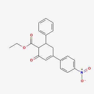 molecular formula C21H19NO5 B4967215 ethyl 4-(4-nitrophenyl)-2-oxo-6-phenyl-3-cyclohexene-1-carboxylate 