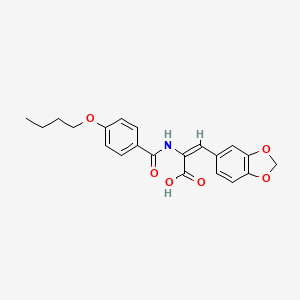 molecular formula C21H21NO6 B4967218 3-(1,3-benzodioxol-5-yl)-2-[(4-butoxybenzoyl)amino]acrylic acid 