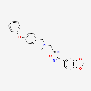 molecular formula C24H21N3O4 B4967223 1-[3-(1,3-benzodioxol-5-yl)-1,2,4-oxadiazol-5-yl]-N-methyl-N-(4-phenoxybenzyl)methanamine 