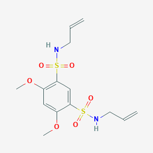 molecular formula C14H20N2O6S2 B496725 N,N'-diallyl-4,6-dimethoxybenzene-1,3-disulfonamide 