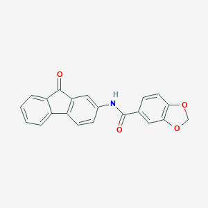 molecular formula C21H13NO4 B496726 N-(9-oxo-9H-fluoren-2-yl)-1,3-benzodioxole-5-carboxamide 