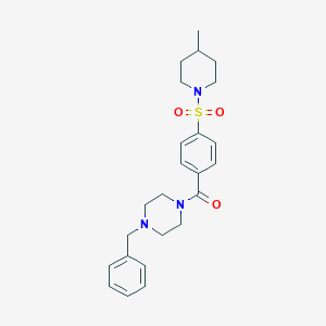 molecular formula C24H31N3O3S B496727 (4-Benzylpiperazino){4-[(4-methylpiperidino)sulfonyl]phenyl}methanone 