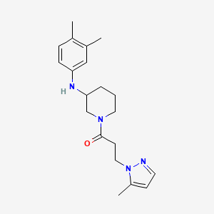 molecular formula C20H28N4O B4967280 N-(3,4-dimethylphenyl)-1-[3-(5-methyl-1H-pyrazol-1-yl)propanoyl]-3-piperidinamine 