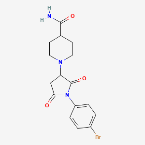 molecular formula C16H18BrN3O3 B4967284 1-[1-(4-bromophenyl)-2,5-dioxo-3-pyrrolidinyl]-4-piperidinecarboxamide 