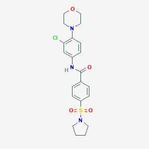 molecular formula C21H24ClN3O4S B496729 N-[3-chloro-4-(4-morpholinyl)phenyl]-4-(1-pyrrolidinylsulfonyl)benzamide 