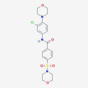 molecular formula C21H24ClN3O5S B496730 N-[3-chloro-4-(4-morpholinyl)phenyl]-4-(4-morpholinylsulfonyl)benzamide 