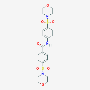 molecular formula C21H25N3O7S2 B496731 4-(morpholin-4-ylsulfonyl)-N-[4-(morpholin-4-ylsulfonyl)phenyl]benzamide 