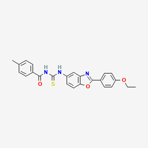 molecular formula C24H21N3O3S B4967313 N-({[2-(4-ethoxyphenyl)-1,3-benzoxazol-5-yl]amino}carbonothioyl)-4-methylbenzamide 