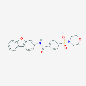molecular formula C23H20N2O5S B496732 N-dibenzo[b,d]furan-3-yl-4-(4-morpholinylsulfonyl)benzamide 