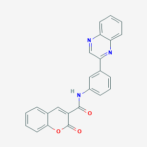 2-oxo-N-[3-(2-quinoxalinyl)phenyl]-2H-chromene-3-carboxamide