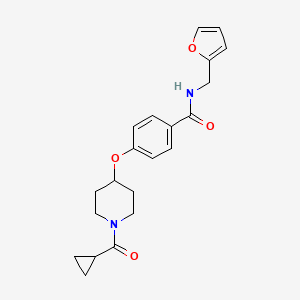 molecular formula C21H24N2O4 B4967322 4-{[1-(cyclopropylcarbonyl)-4-piperidinyl]oxy}-N-(2-furylmethyl)benzamide 