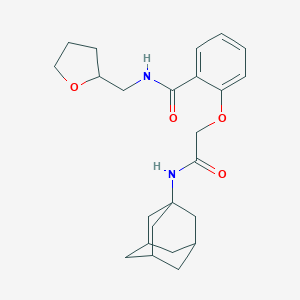 molecular formula C24H32N2O4 B496733 2-[2-(1-adamantylamino)-2-oxoethoxy]-N-(tetrahydro-2-furanylmethyl)benzamide 