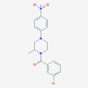 molecular formula C18H18BrN3O3 B4967330 1-(3-bromobenzoyl)-2-methyl-4-(4-nitrophenyl)piperazine 