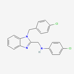 molecular formula C21H17Cl2N3 B4967366 4-chloro-N-{[1-(4-chlorobenzyl)-1H-benzimidazol-2-yl]methyl}aniline 