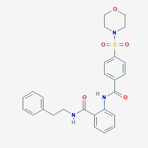 molecular formula C26H27N3O5S B496737 2-{[4-(morpholinosulfonyl)benzoyl]amino}-N~1~-phenethylbenzamide 