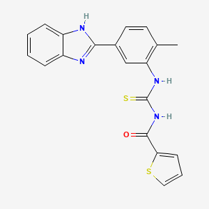 N-({[5-(1H-benzimidazol-2-yl)-2-methylphenyl]amino}carbonothioyl)-2-thiophenecarboxamide