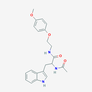molecular formula C22H25N3O4 B496739 N-acetyl-N-[2-(4-methoxyphenoxy)ethyl]tryptophanamide 