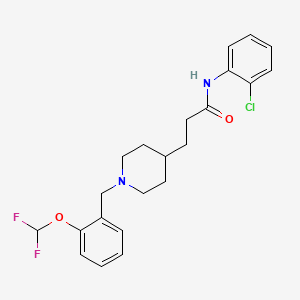 molecular formula C22H25ClF2N2O2 B4967419 N-(2-chlorophenyl)-3-{1-[2-(difluoromethoxy)benzyl]-4-piperidinyl}propanamide 