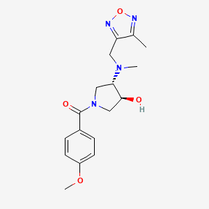 molecular formula C17H22N4O4 B4967466 (3S*,4S*)-1-(4-methoxybenzoyl)-4-{methyl[(4-methyl-1,2,5-oxadiazol-3-yl)methyl]amino}-3-pyrrolidinol 